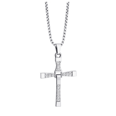 Iconic Fast & Furious Cross Necklace  Oscar Willow & Co Silver  