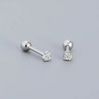 Petite Heart Sparkle Stud Earrings  Oscar Willow & Co   