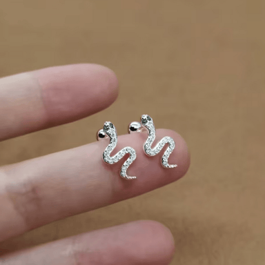 Serpent Charm Stud Earrings  Oscar Willow & Co   