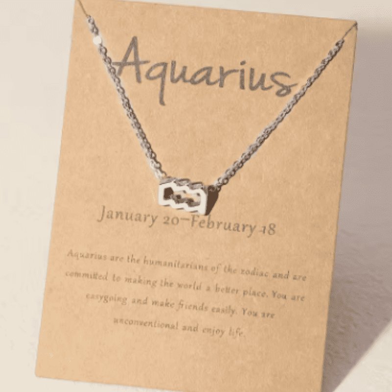 Aquarius "The Visionary Wave" Zodiac Necklace