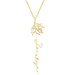 Birth Flower Name Necklace  Oscar Willow & Co Gold January- Snowdrop 