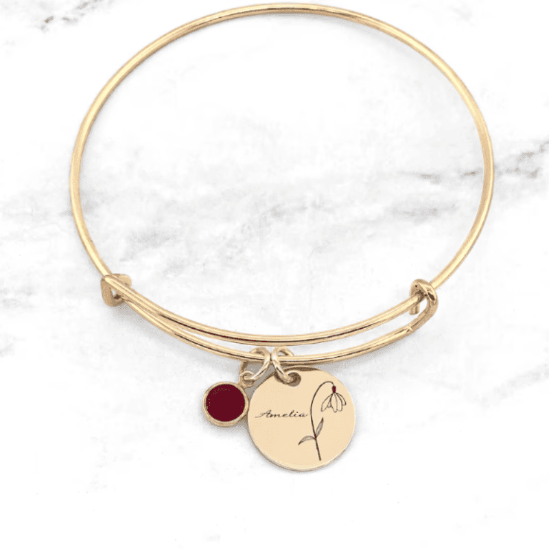 Blossom & Birthstone Bangle