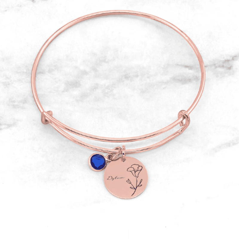 Blossom & Birthstone Bangle