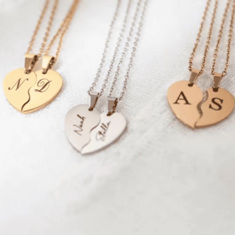 Bonded Hearts Necklace Set