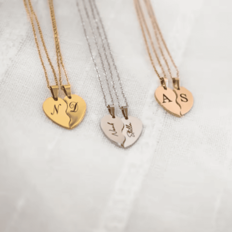 Bonded Hearts Necklace Set