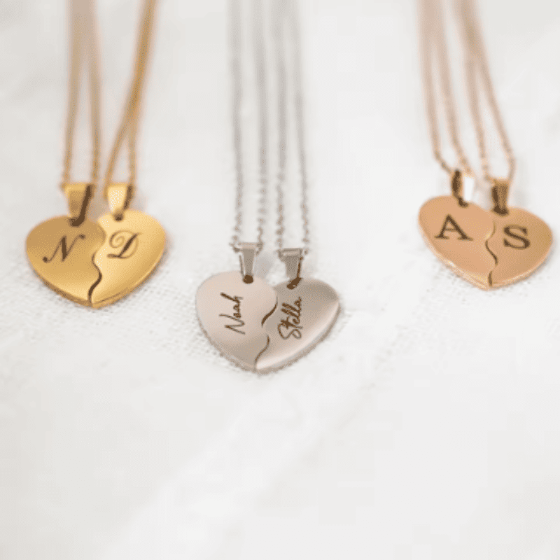 Bonded Hearts Necklace Set