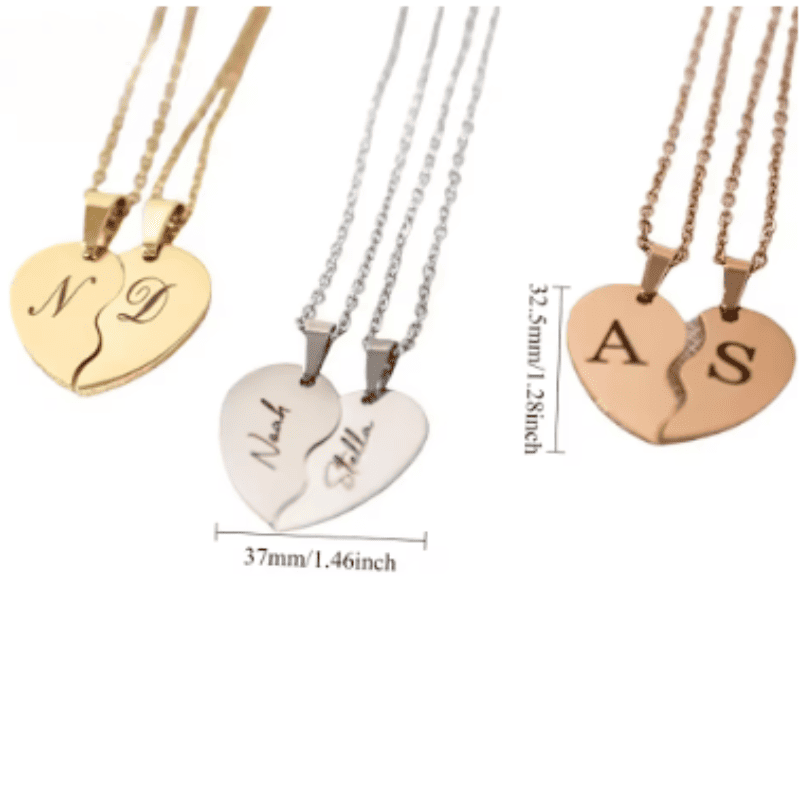 Bonded Hearts Necklace Set