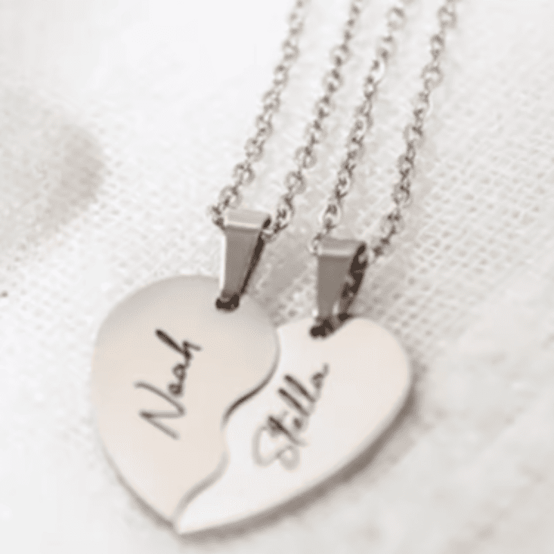 Bonded Hearts Necklace Set