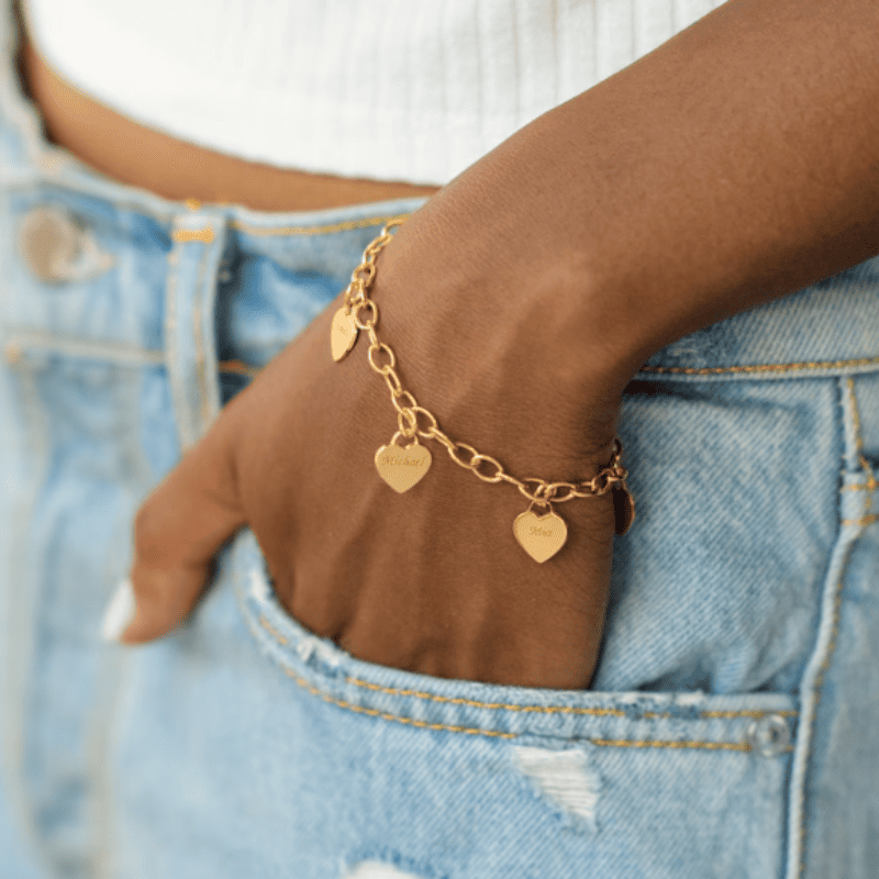 Cherished Hearts Name Bracelet