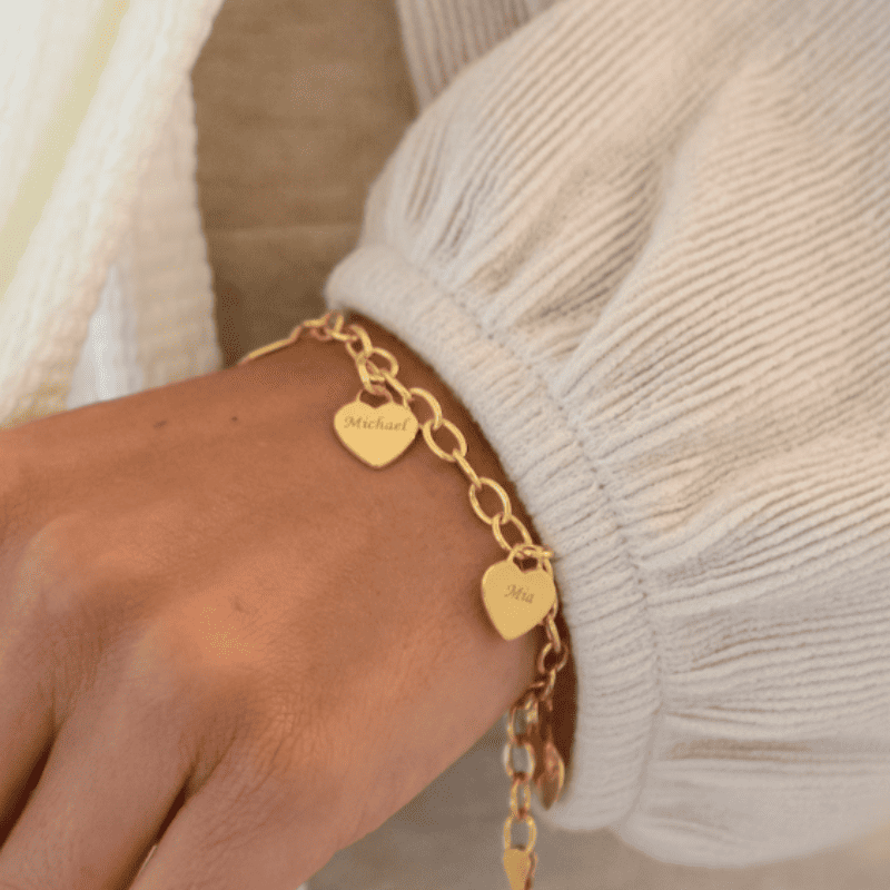 Cherished Hearts Name Bracelet
