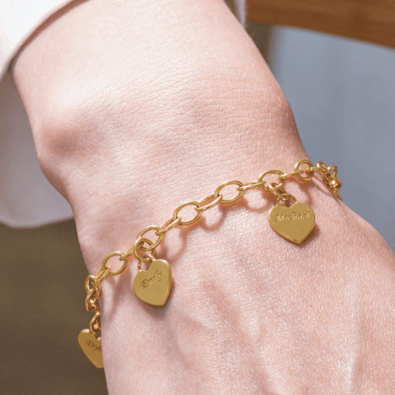 Cherished Hearts Name Bracelet
