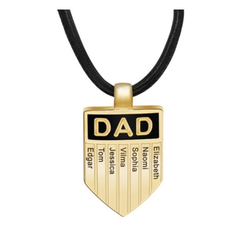 Dad Family Shield Necklace  Oscar Willow & Co Gold  