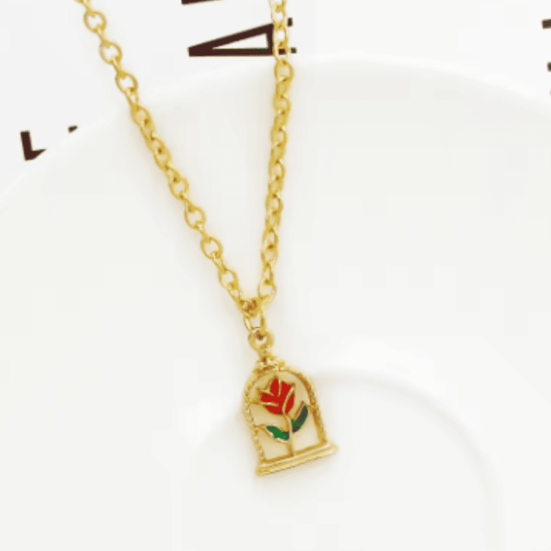 Beauty and the Beast Enchanted Bloom Necklace