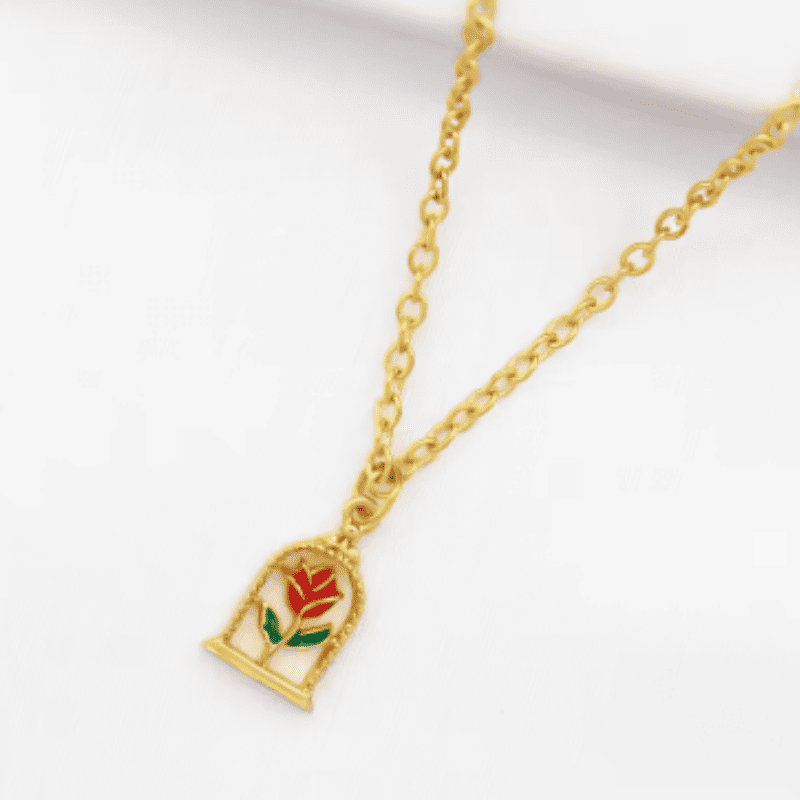 Beauty and the Beast Enchanted Bloom Necklace