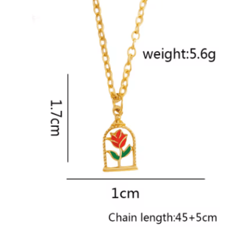 Beauty and the Beast Enchanted Bloom Necklace