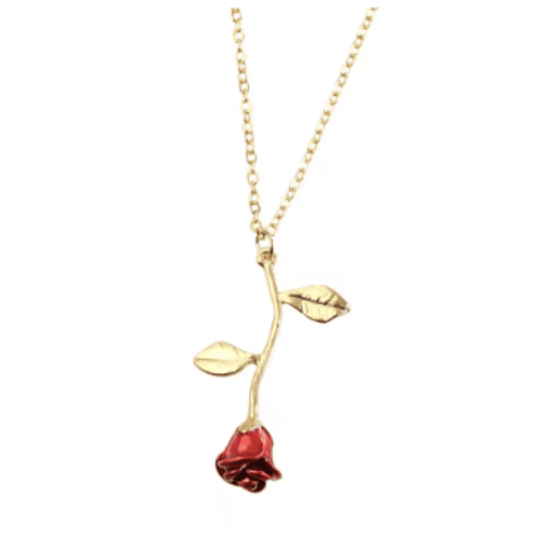 Beauty and the Beast Enchanted Rose Pendant