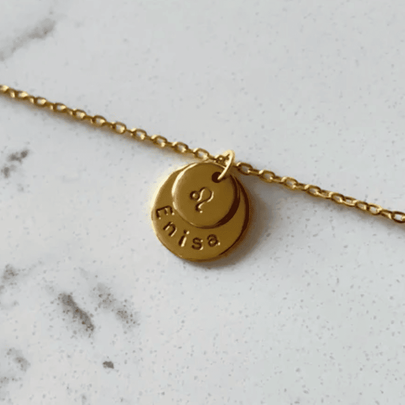 Engraved Love Disc Necklace