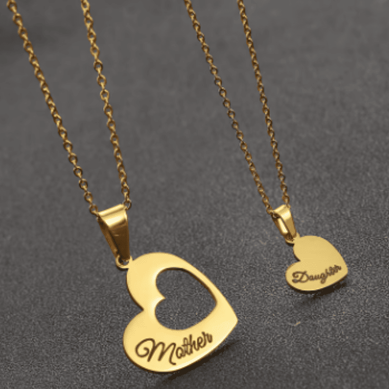 Mother & Daughter Love Pendant Set