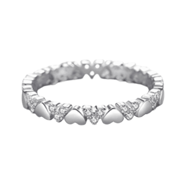 Sterling Silver Heart's Elegance Eternity Ring  Oscar Willow & Co   