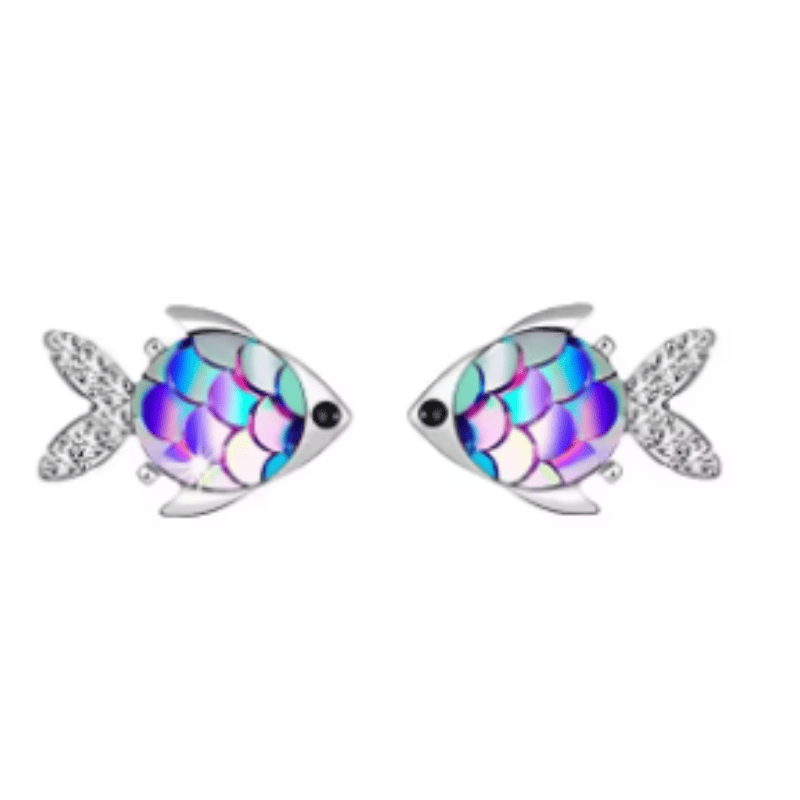 Iridescent Ocean Fish Earrings