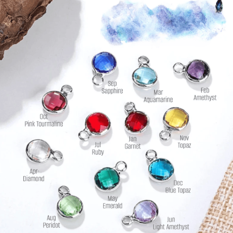 Keepsake Initial & Birthstone Charm Bangle