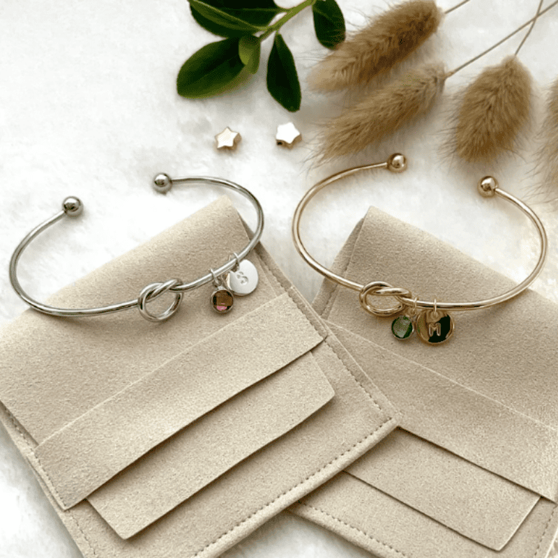 Keepsake Initial & Birthstone Charm Bangle