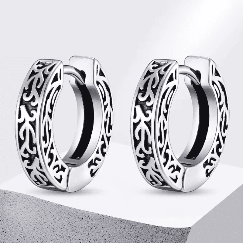 Ornate Arc Hoop Earrings