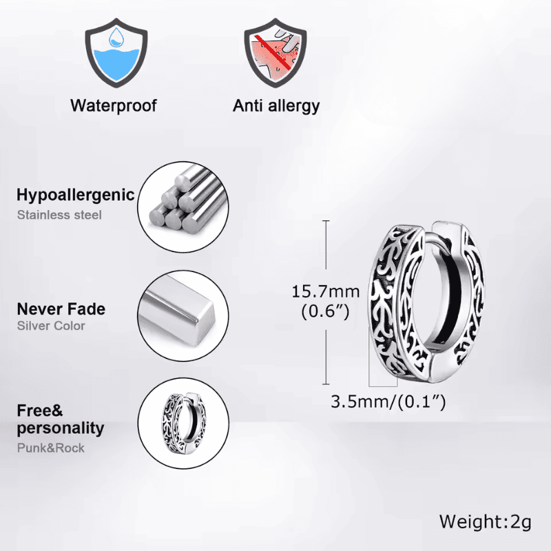 Ornate Arc Hoop Earrings