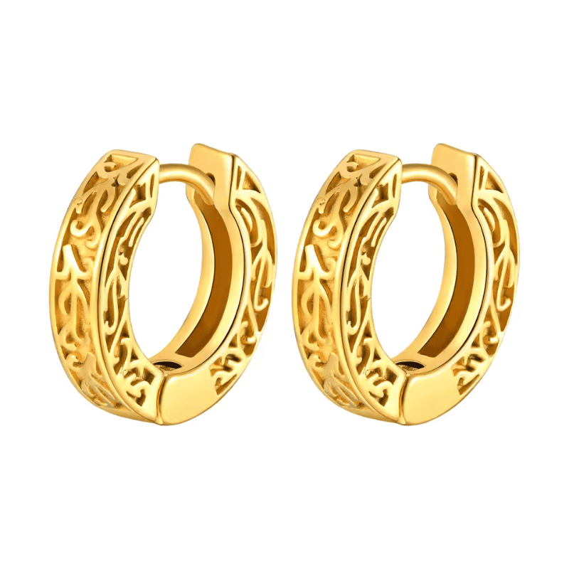 Ornate Arc Hoop Earrings