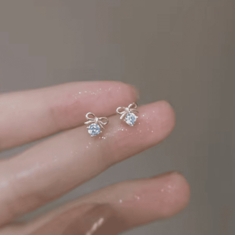 Radiant Ribbon Sparkle Studs