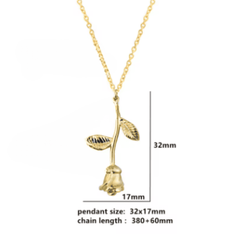 Beauty and the Beast Rose Heart Necklace