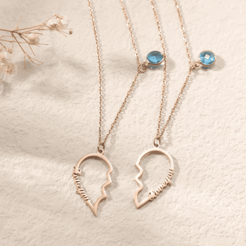 Two Halves, One Heart Necklace Set