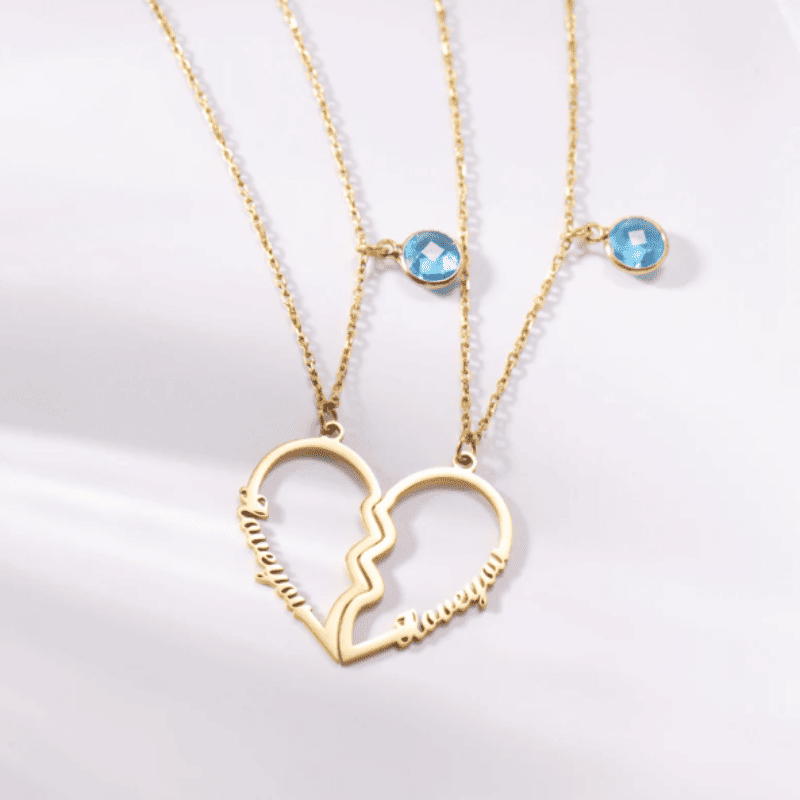 Two Halves, One Heart Necklace Set