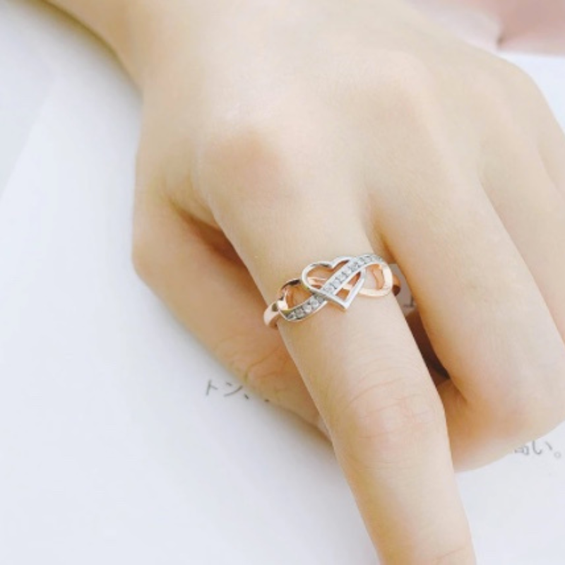 Buy Aineecy Infinity Love Heart Rings Set for Friendship Geometric Hollow  Peach Heart Engraved Letter Index Finger Rings for Women Girls Graduation  Gift 2Pcs/Set at Amazon.in