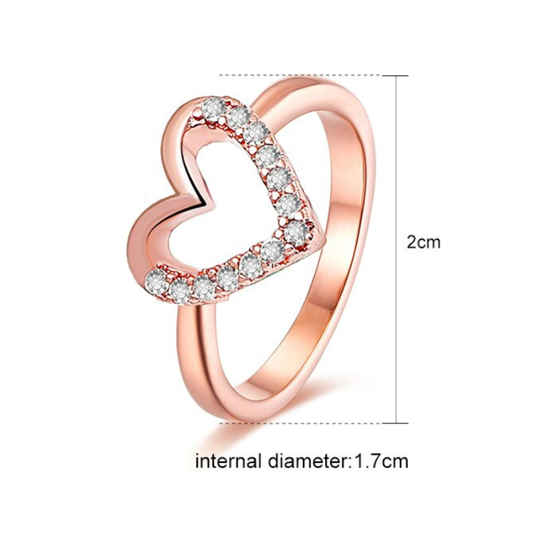 Rose gold love heart on sale ring